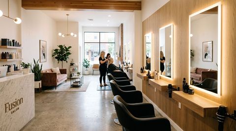 Illustration of Fusion Salon, beauty salon in Pendleton, OR